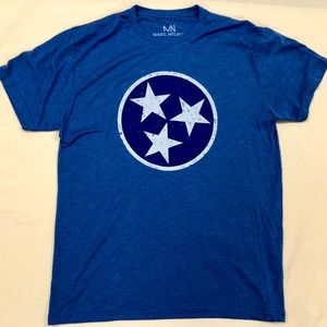 Tennessee Flag Blue Tri Star Logo T-Shirt